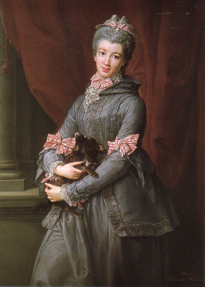 Lady Mary Fox followed fashion with a Brunswick gown with a hood, 1767. Image: Public domain. 