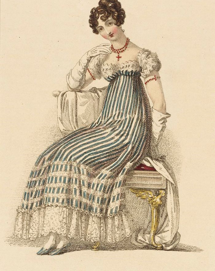 1810s Evening gown. Image: Public domain. 