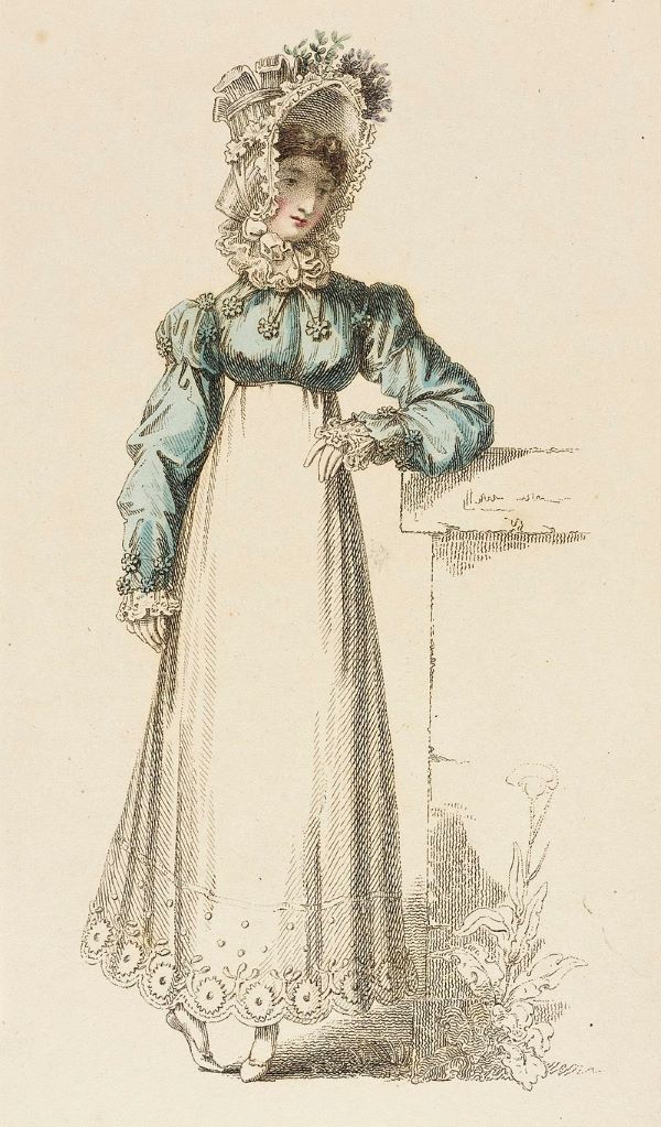 1810s Promenade dress, daywear or "half dress". Image: Public domain. 
