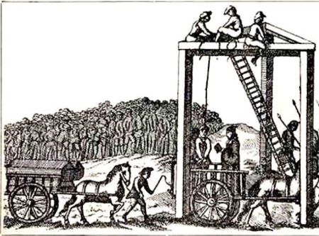 Tyburn tree for executions. Public domain.