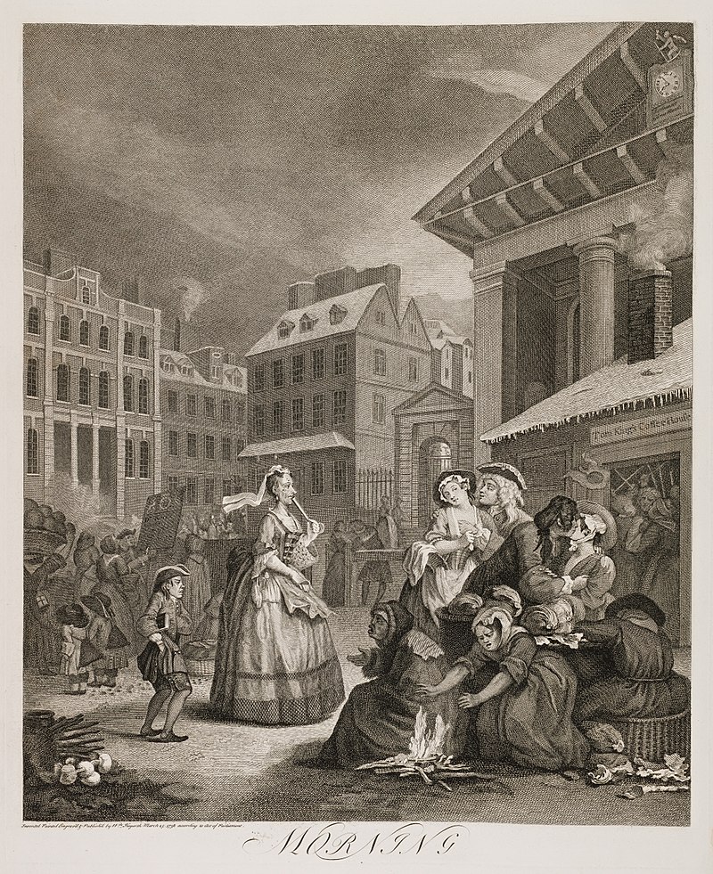 William Hogarth: Morning From 4 Times of the Day. 1 in 5 People had syphilis in Georgian London Image: Wikipedia. Public Domain.