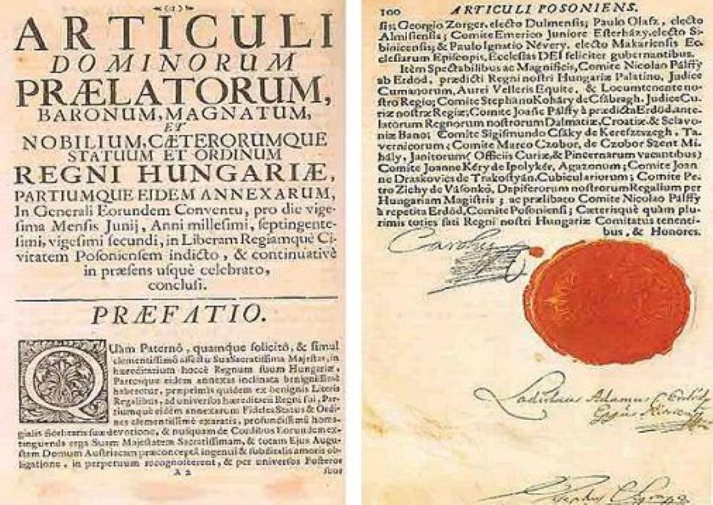 The Pragmatic Sanction 1713 document signed by Maria Theresa of Austria's father Charles VI. This act allowed a female succession. The War of the Austrian Succession was caused by disputes about its validity. Image: Wikipedia. Public domain